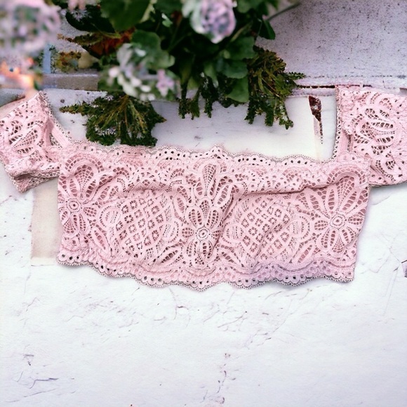 Victoria secret dream angels blush lace off the shoulder bralette  S - Picture 1 of 5